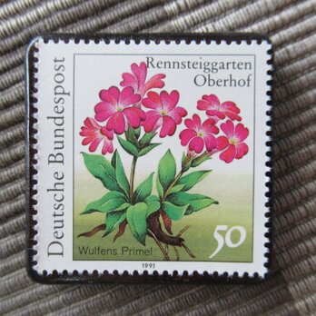 ドイツ　高山植物切手ブローチ10709