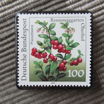 ドイツ　高山植物切手ブローチ10710