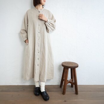 一年中活躍する羽織✦ 桐七炊きリネン 2wayシャツワンピース（生成り）OP48