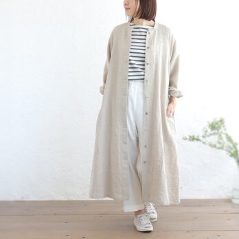 大人の日常を彩る上質リネン ✦ 2wayシャツワンピース 心地よく纏う「桐七炊き」の羽織り（生成り）OP48