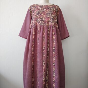 型染め×小紋ワンピース