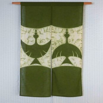 ＊絞り染めタペストリーのれん＊【鳥】