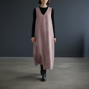 ジャンパースカート【送料込み】着物リメイクリ　ピンク