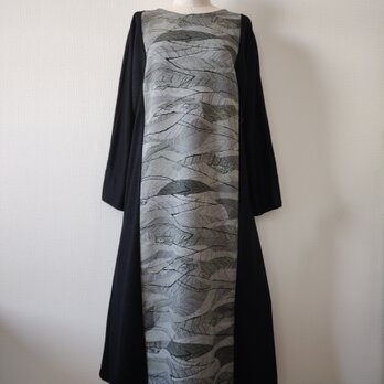 着物織地反物幾何学模様ワンピース