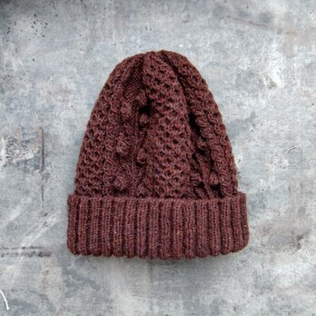 Hand-knitted Cuffed Beanie / 木の実