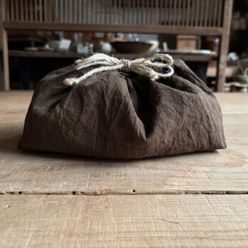 柿渋染めの巾着（柿渋カーキ）