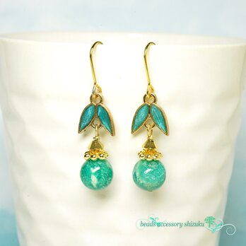 笹音ピアス＊ロシアンアマゾナイト