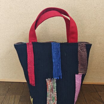 裂織りバケツ型バック