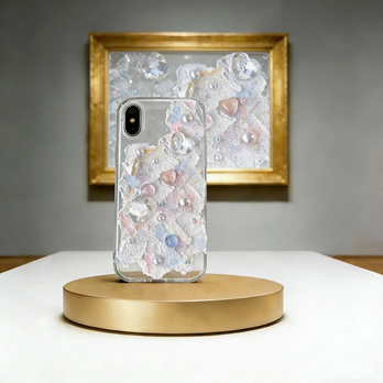 デコデン デコ電 手描き油絵ヴィンテージスマホケース｜抽象アート・立体質感・iPhone galaxy 全機種対応