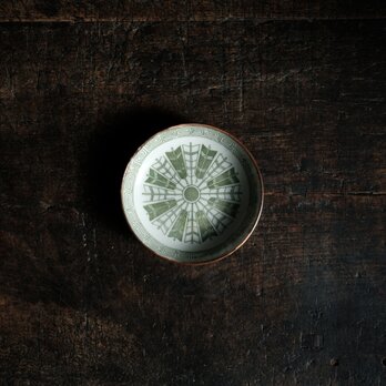 花と弓矢◆時代物　印判小皿 antiques 骨董　古民家　古道具　丁寧な暮らし。明治期