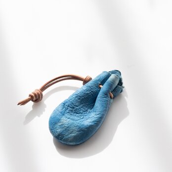 yoki  藍染牛革巾着  224405