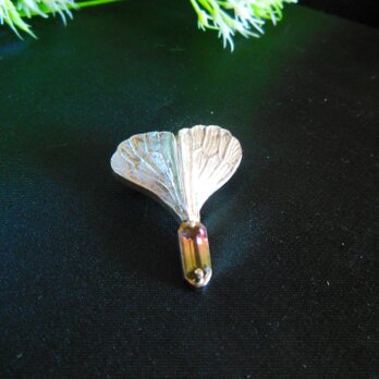 バイカラートルマリン　ブローチ