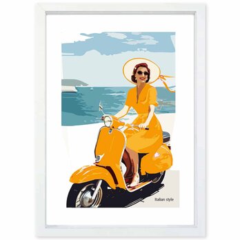 イエローヴェスパ　送料無料 　あらゆるお部屋のポスター　イラスト　ポスター　アートポスター　アート/sei検索新着順　3950