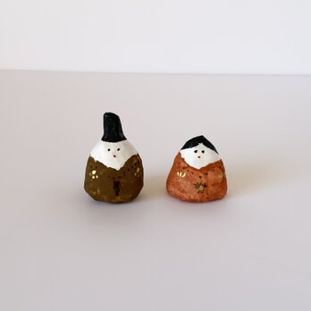 小さな雛人形１　紙塑人形