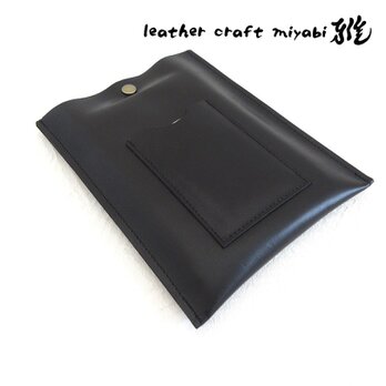 本革   《山羊革》  A6サイズ 縦型フラットケース・母子手帳、お薬手帳、通帳ケース・ブラック・0341