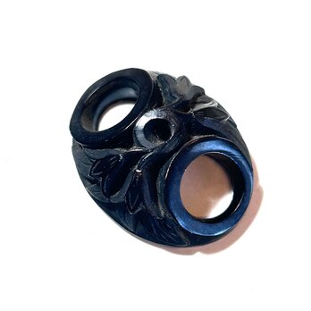 Victorian Jet Leaf Carved Jewelry Component ②