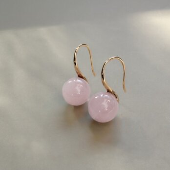 ローズクオーツドロップピアス/ 金具変更可（シルバー・イヤリング・ステンレス）天然琥珀のコピー