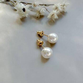 パール の１粒ピアス/Silverカラー・イヤリングに変更可