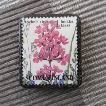 フィンランド　花切手ブローチ10721