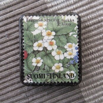 フィンランド　花切手ブローチ10722