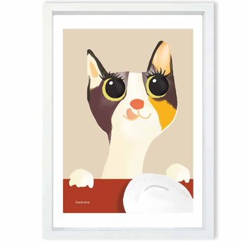 おやつちょうだ〜い　ネコ　ネコ　送料無料 　あらゆるお部屋のポスター　アートポスター　アート/sei検索新着順　3963