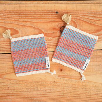 teori coaster・1　手織り コースター 2枚セット