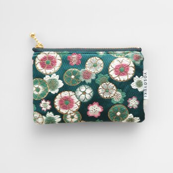 まるみ桜 ミニポーチ 金らん生地 着物 織物 和柄 （オープン記念SALE 20%OFF）