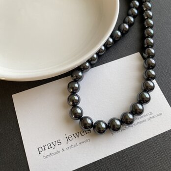 正統派！定番フォーマルパール一連ショートネックレス　8ｍｍセレモニー　46ｃｍBK