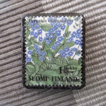 フィンランド　花切手ブローチ10724