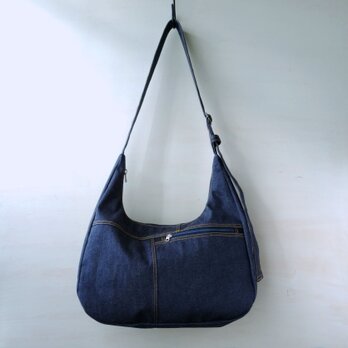 ☆一点もの☆ デイリーバッグ 斜め掛けショルダー 濃いネイビーデニム