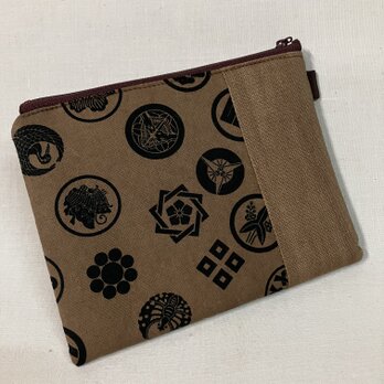 柿渋染め　ぺたんこポーチ　26A7