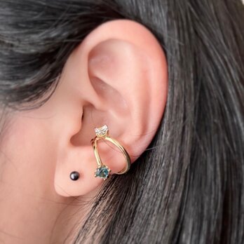 選べる 2粒 天然石 イヤーカフ