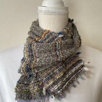 カラフルなくもり空のミニマフラー