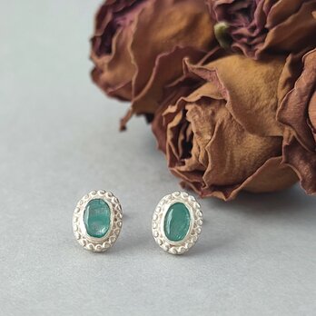 【数量限定】金属アレルギー対応/silver925/グランディディエライト/グリーン/スタッド/一粒/ピアス/イヤリング