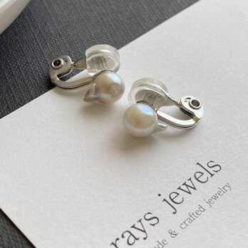 ソフトタッチ痛みなくしっかりとホールドのイヤリング！Akoya tadpoleチョッピバロックアコヤパールバロックドロップ6ｍｍ