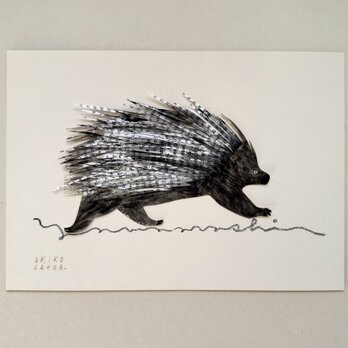 「やまあらし」切り紙原画作品