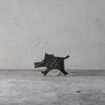 岡本太郎デザイン 鉄製 イノシシ型ペーパーウェイト 伊豆天城吉奈温泉 ホテルさか屋 1980年代