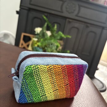 さをり織り⭐︎ボックスポーチ