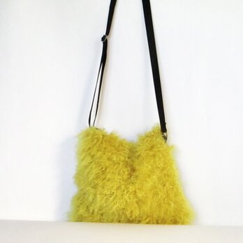 イエローくるくるムートンのショルダーバック