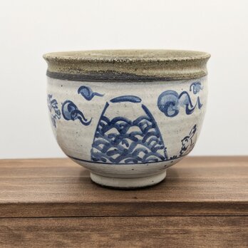 富士と兎とお坊様の碗