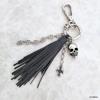 【現品限り】タッセルとスカルのカラビナキーホルダー