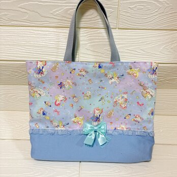 レースリボン付きレッスンバック☆入園入学♪ユニコーン♪レインボー