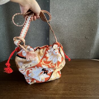 はいからどら焼き　帯リメイクショルダーバッグ