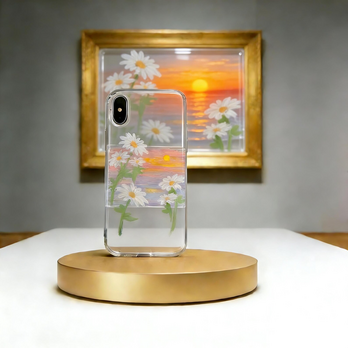 デコデン デコ電 手描き花柄油絵スマホケース｜抽象アート・立体質感・iPhone galaxy 全機種対応