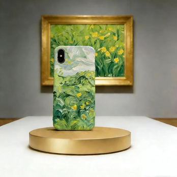 デコデン デコ電 手描き花柄油絵スマホケース｜抽象アート・立体質感・iPhone galaxy 全機種対応