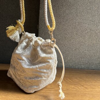 シルバーシルバー　帯リメイクショルダーバッグ