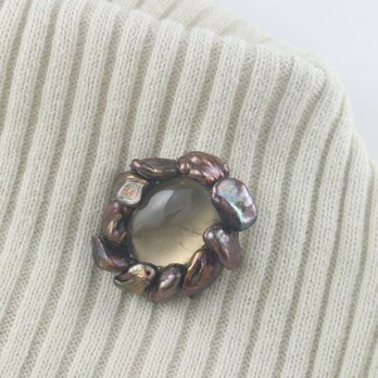 ブロンス色のバロックとスモーキークォーツ