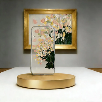 デコデン デコ電 手描き花柄油絵スマホケース｜抽象アート・立体質感・iPhone galaxy 全機種対応