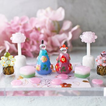 2026年ひな祭り⭐︎とんぼ玉ひな人形 ガラスのミニチュア雛人形