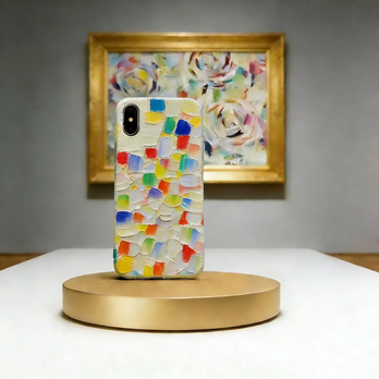 デコデン デコ電 手描き油絵スマホケース｜抽象アート・立体質感・iPhone galaxy 全機種対応